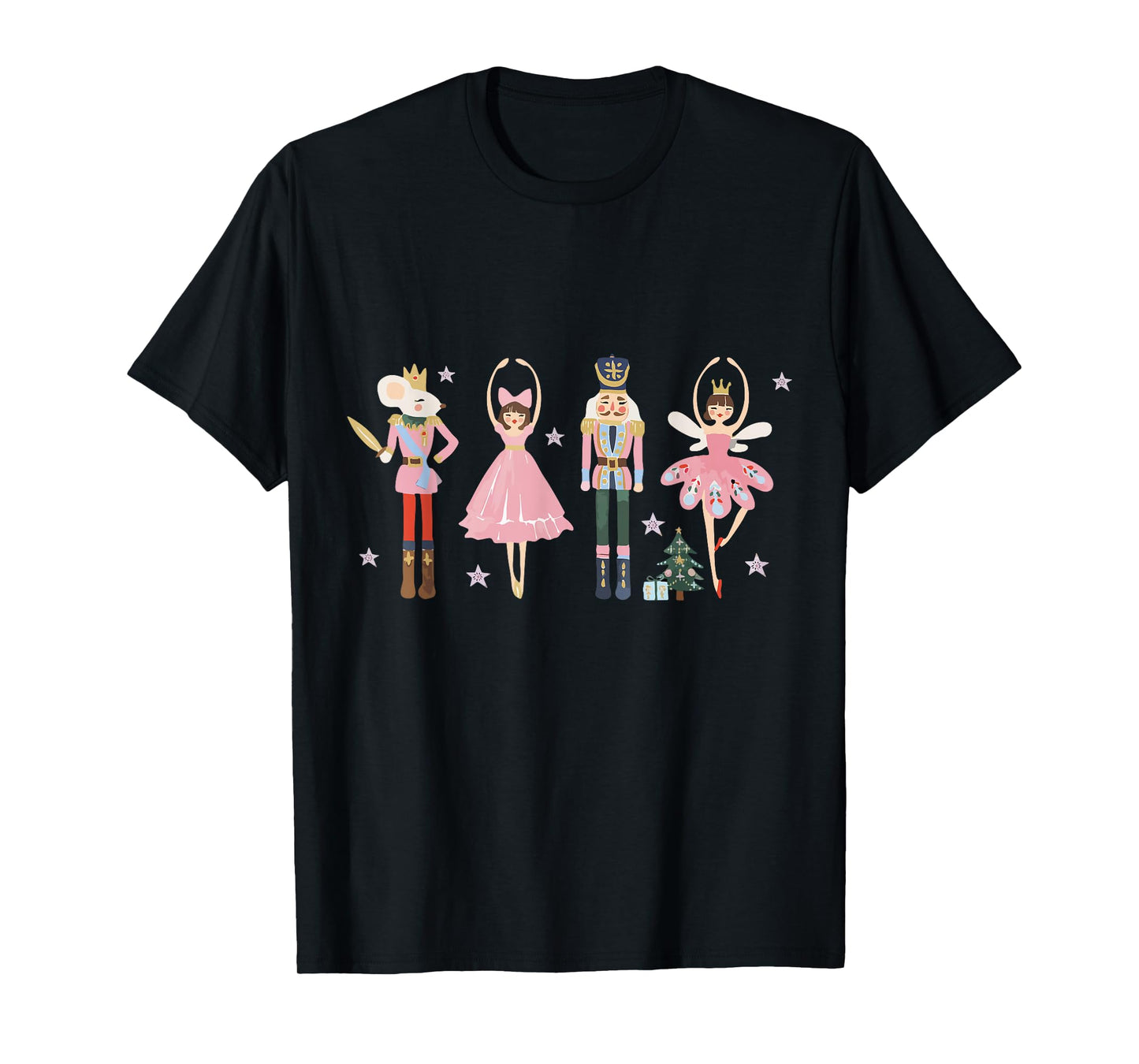 Vintage Pink Nutcrackers Ballet Sugar Plum Fairy Girl Xmas T-Shirt