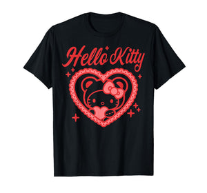Hello Kitty Valentine's Day Bear Costume Holding Heart T-Shirt