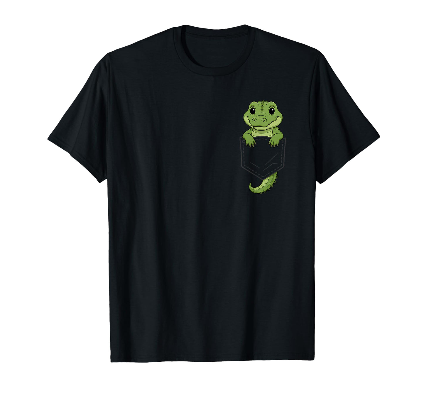Funny Florida Alligator Peeking in Pocket Crocodile Animal T-Shirt