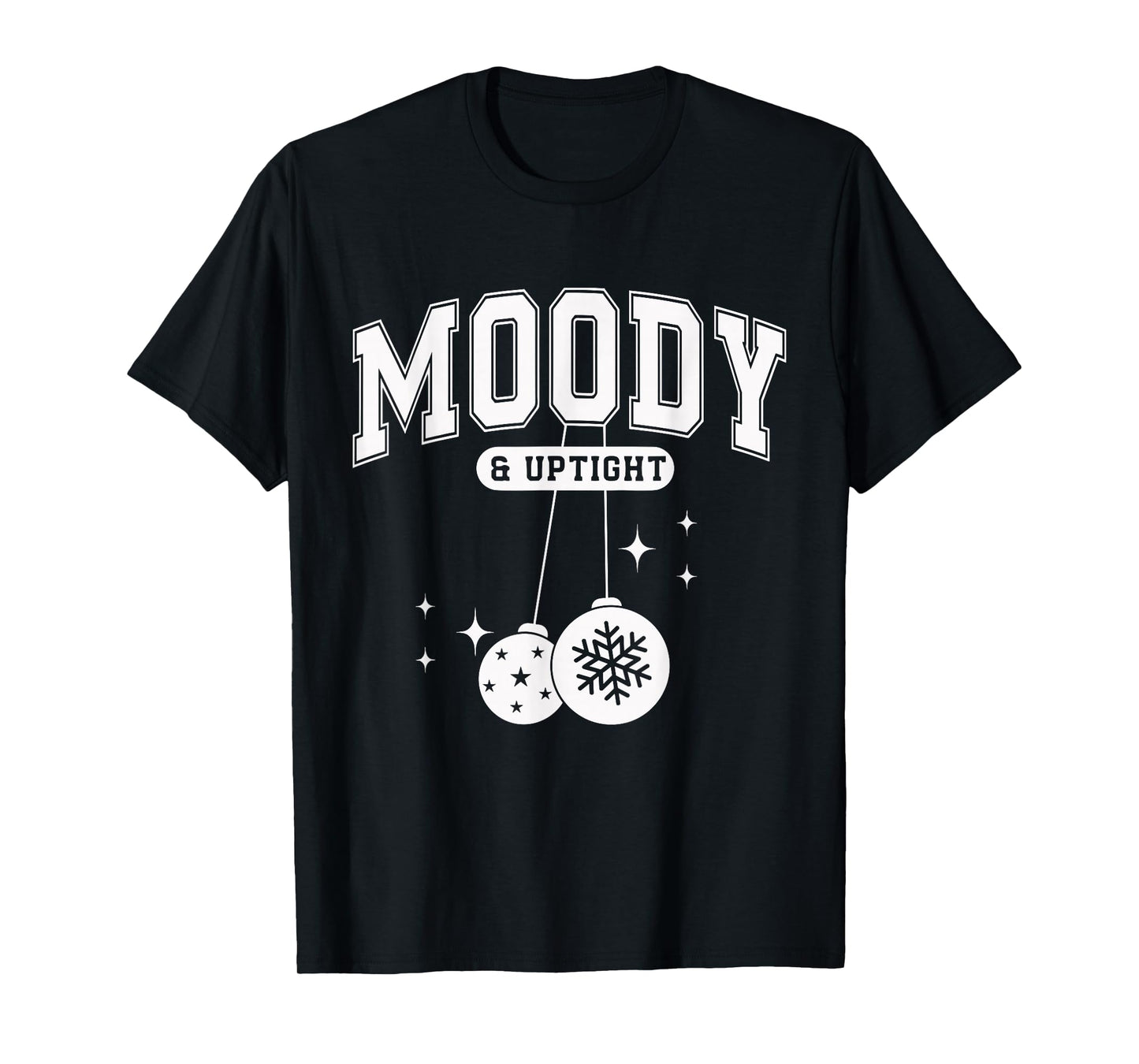 Moody and Uptight Merry and Bright Christmas Couple Pajama T-Shirt