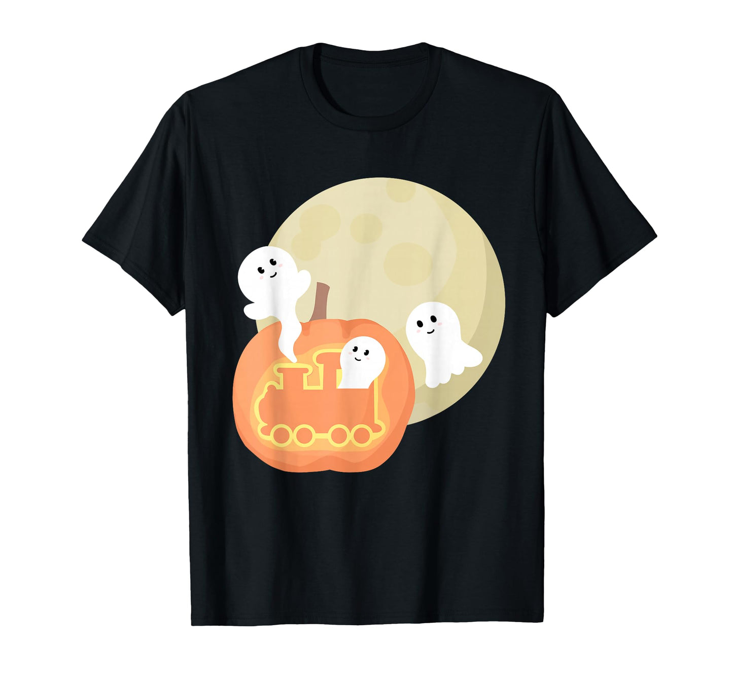 Halloween Train Moon, Cute Spooky Pumpkin, Train Lover Boys T-Shirt