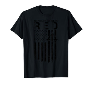 On Fridays We Wear Red Distressed Flag USA Air Force Support T-Shirt