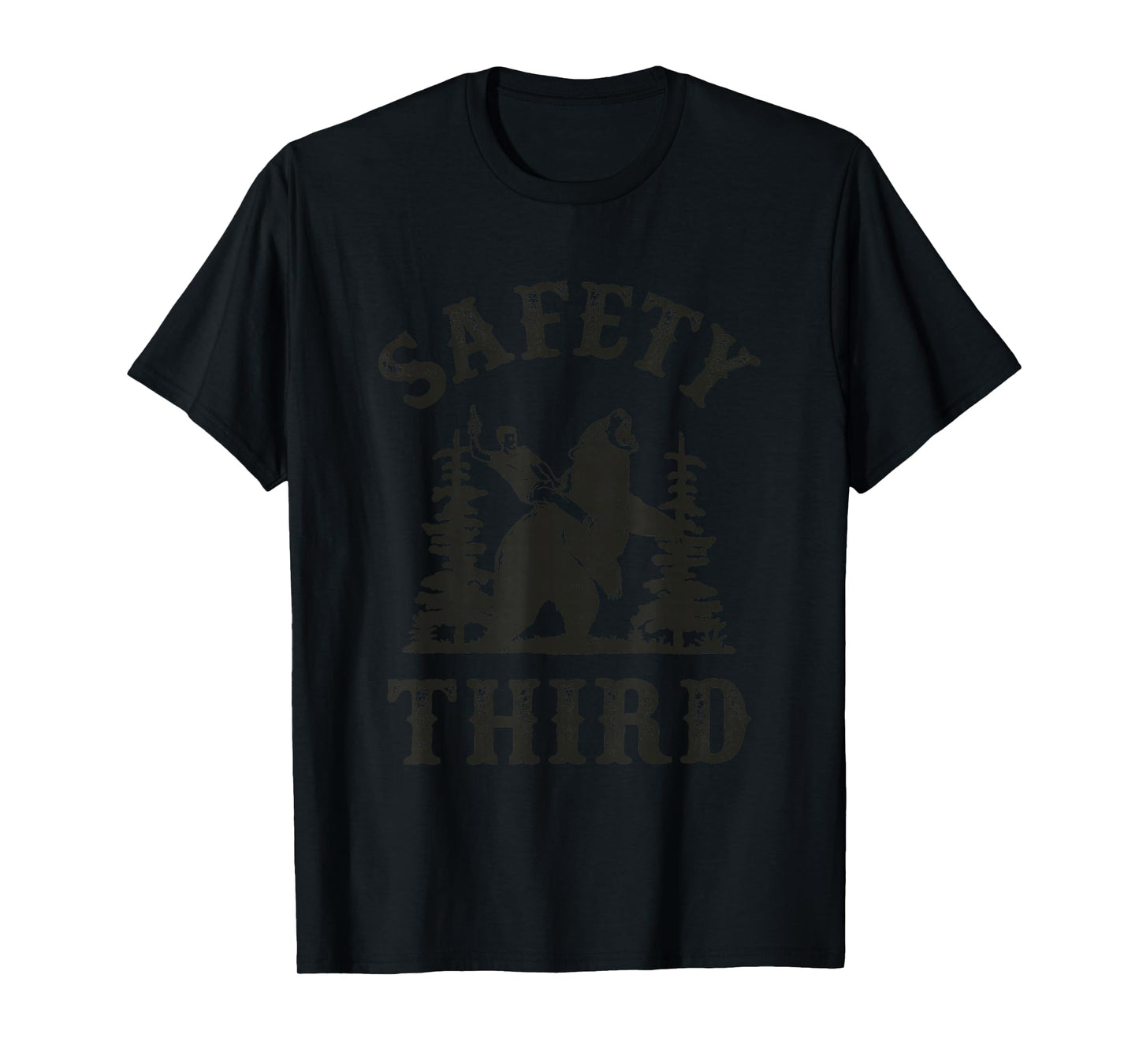 Safety Third Funny Cowboy Riding Bear Sarcastic Safety T-Shirt
