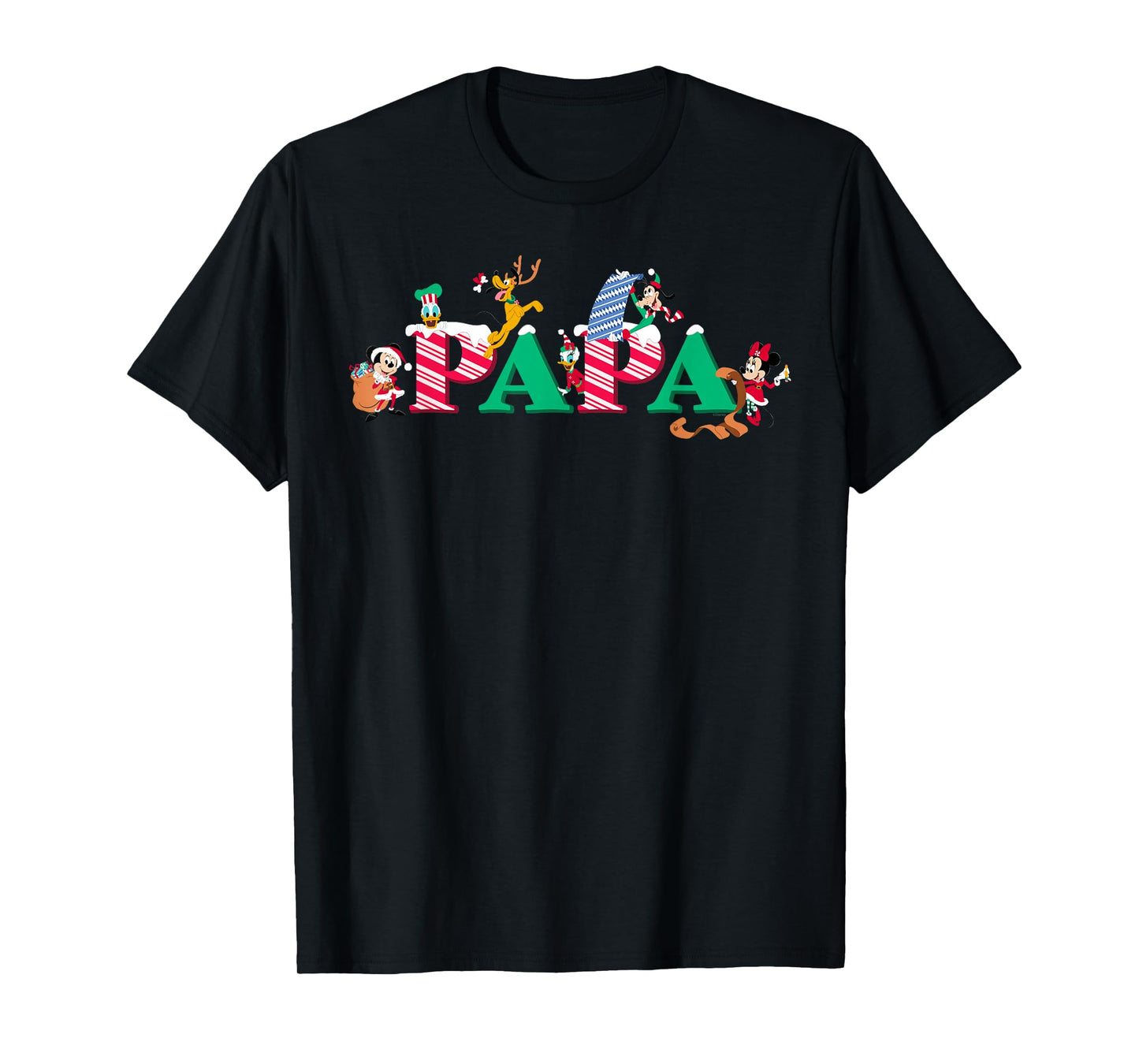 Disney Papa Candy Cane Holiday Christmas Family Trip Gift T-Shirt