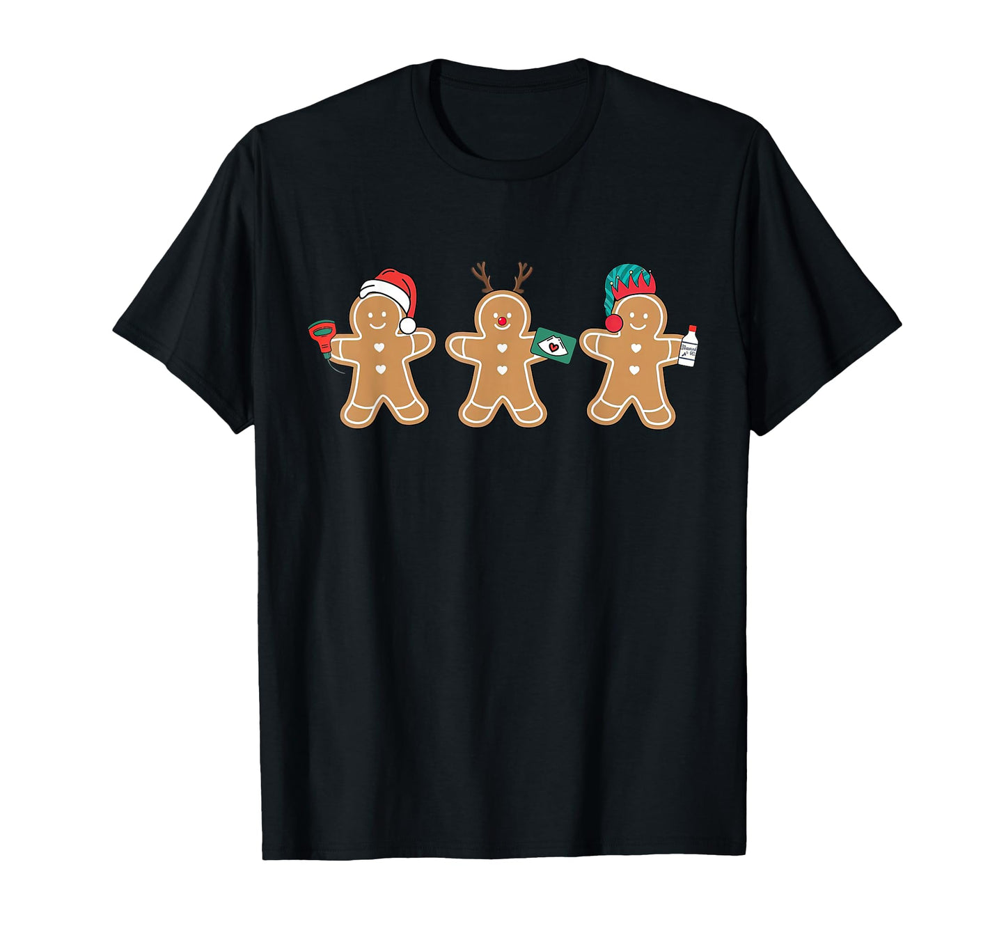 Sonographer Gingerbread Ultrasound Tech Christmas MFM Nurse T-Shirt