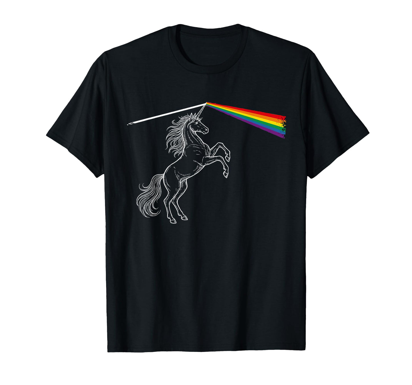 Playing with Light Unicorn Rainbow Men Kids Women T-Shirt
