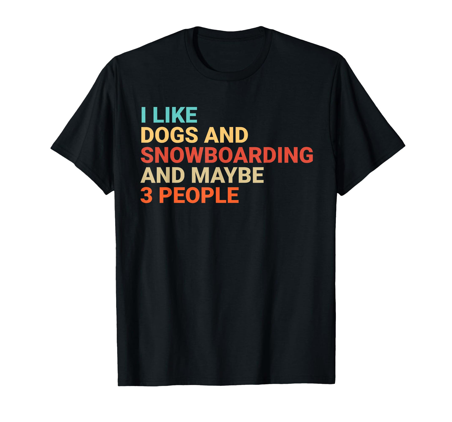 Retro I Like Dogs and Snowboarding Lover Funny Snowboarder T-Shirt