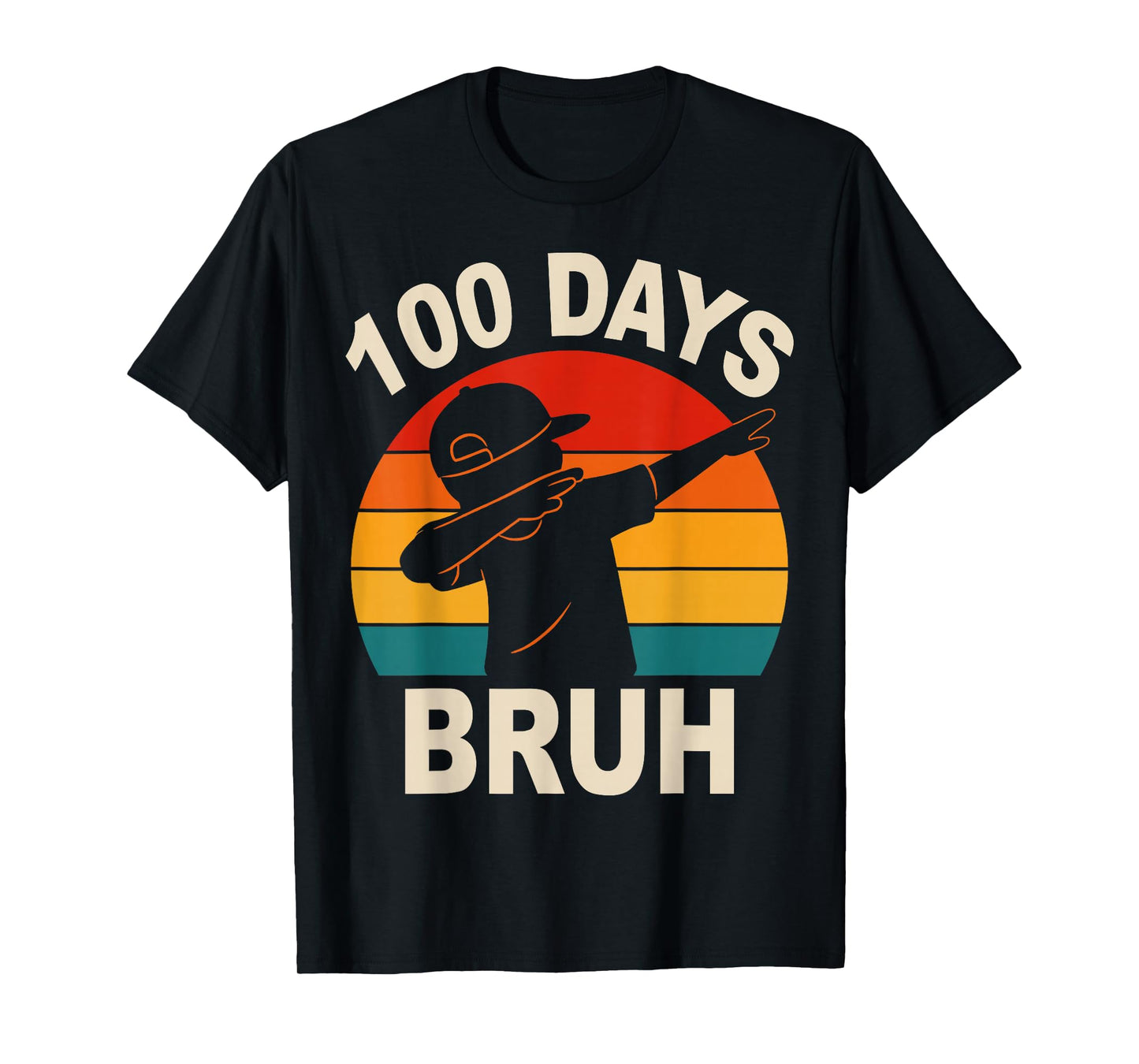 Bruh 100 Days of School 100th Day of School Dabbing Boys T-Shirt