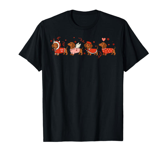 Valentine Dachshund Angels Love Dogs Mom Girl Women T-Shirt