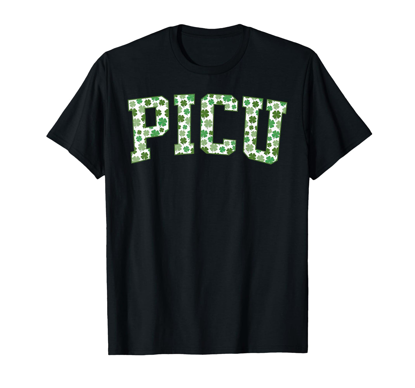 Retro PICU Nurse Shamrock St Patrick Day Pediatric ICU Nurse T-Shirt