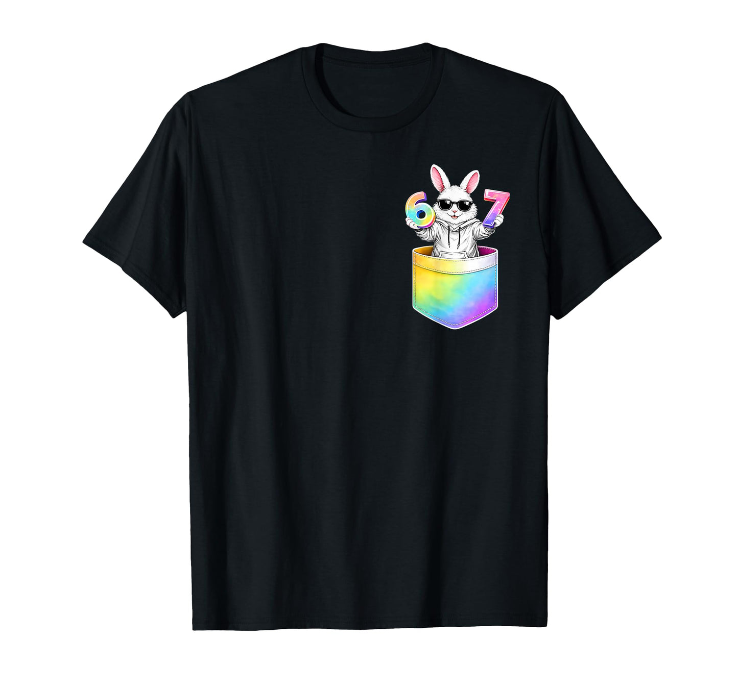 Easter Bunny in Pocket Six Seven Bruh 67 Meme Easter Day T-Shirt