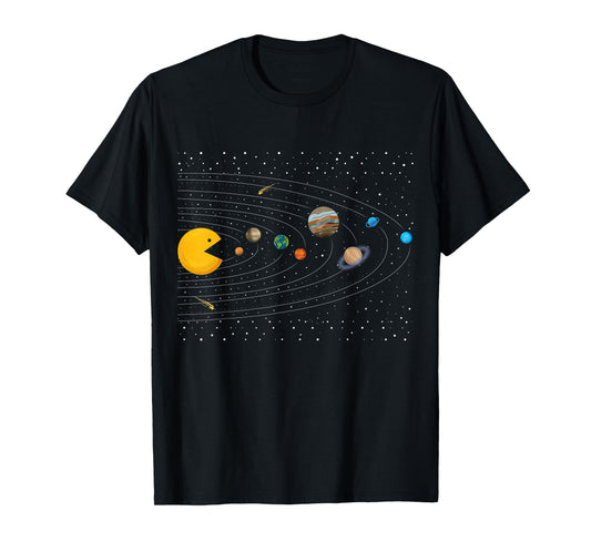 Solar System Video Game Funny Graphic Tees Planet Astronaut T-Shirt