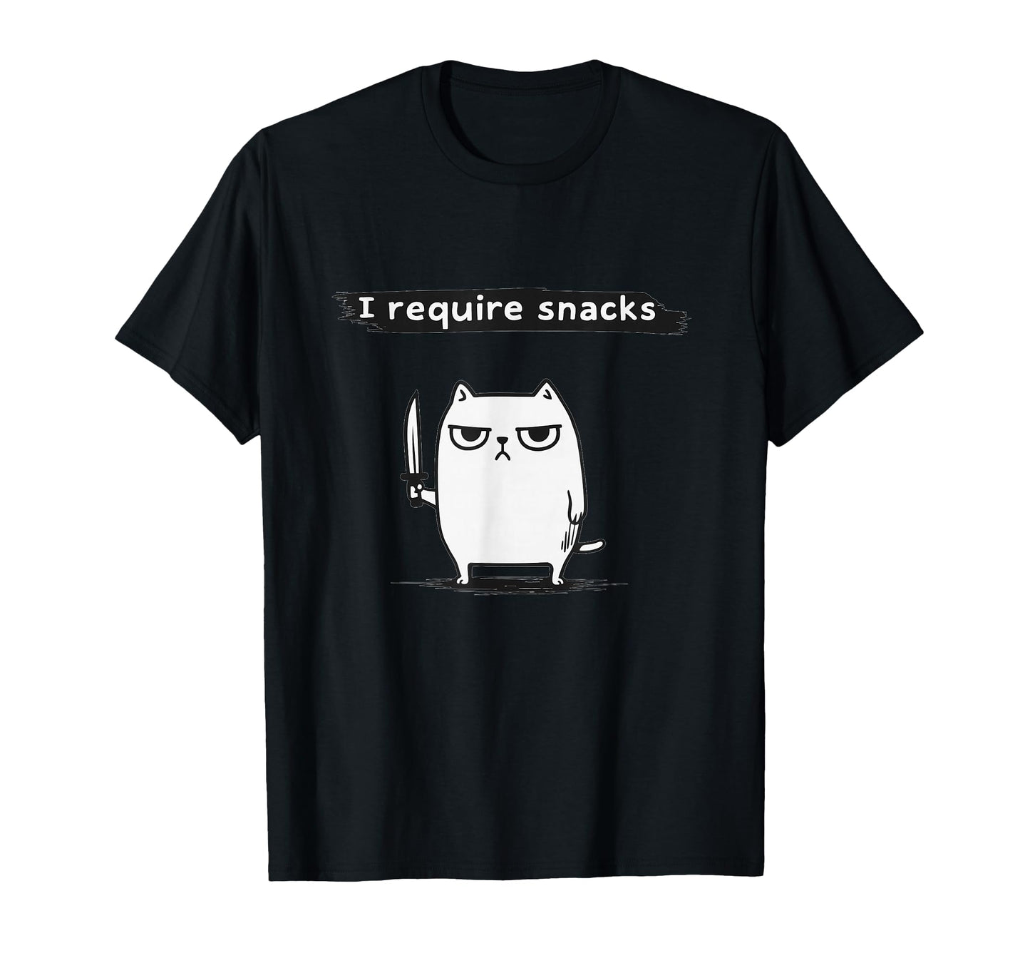 I Require Snacks Angry Cat Funny Meme T-Shirt
