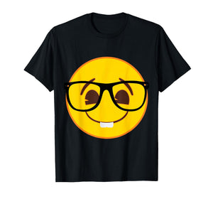 Official Emoji Nerd Glasses Yellow Smile Face T-Shirt