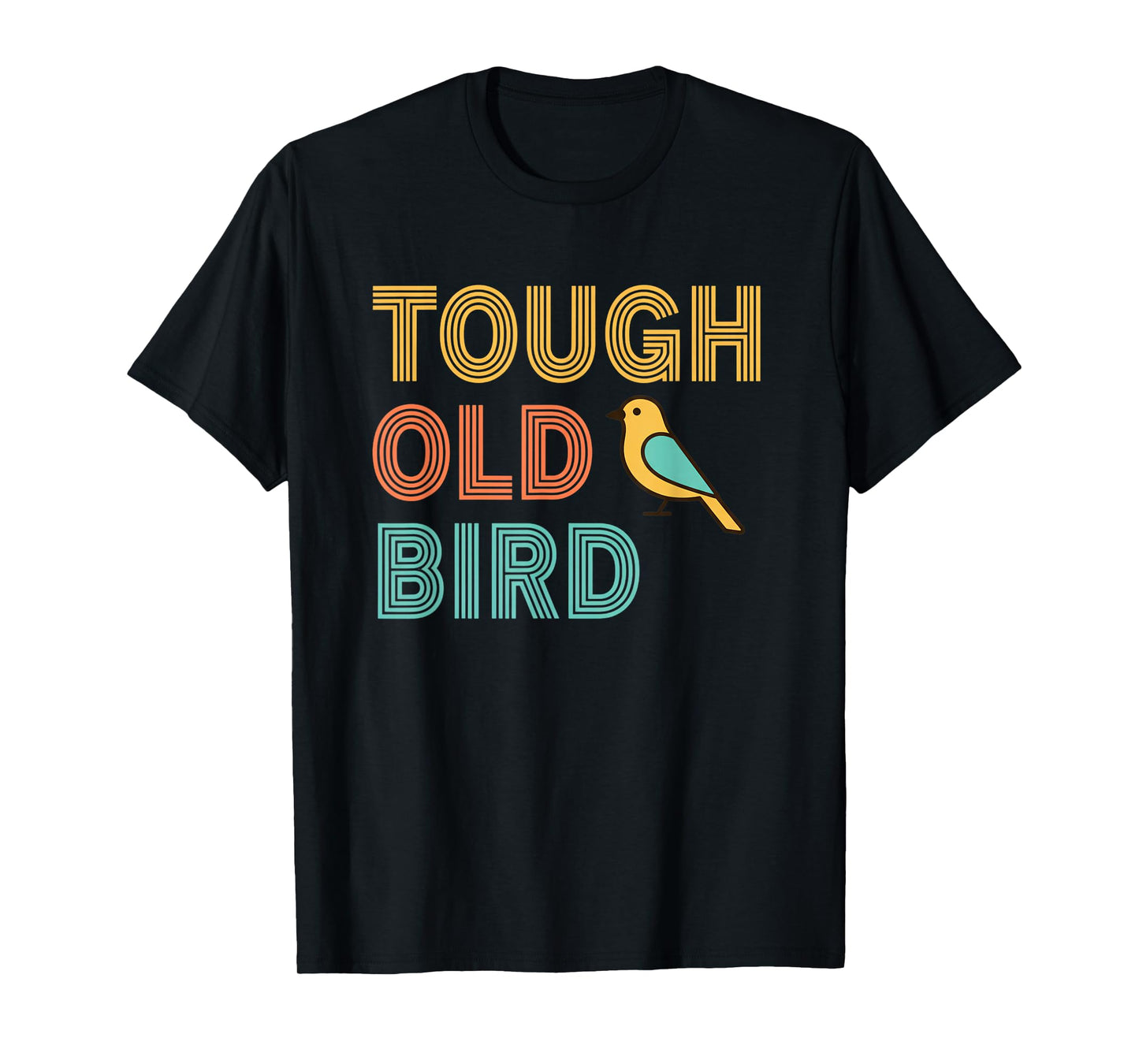 Bird Tough Old Bird Retro Stripe Finch T-Shirt