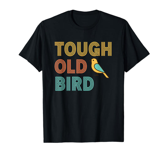 Bird Tough Old Bird Retro Stripe Finch T-Shirt