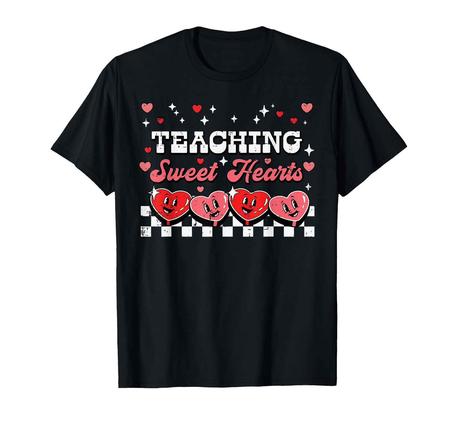 Valentines Day Teacher Teaching Sweethearts Retro Women Men T-Shirt