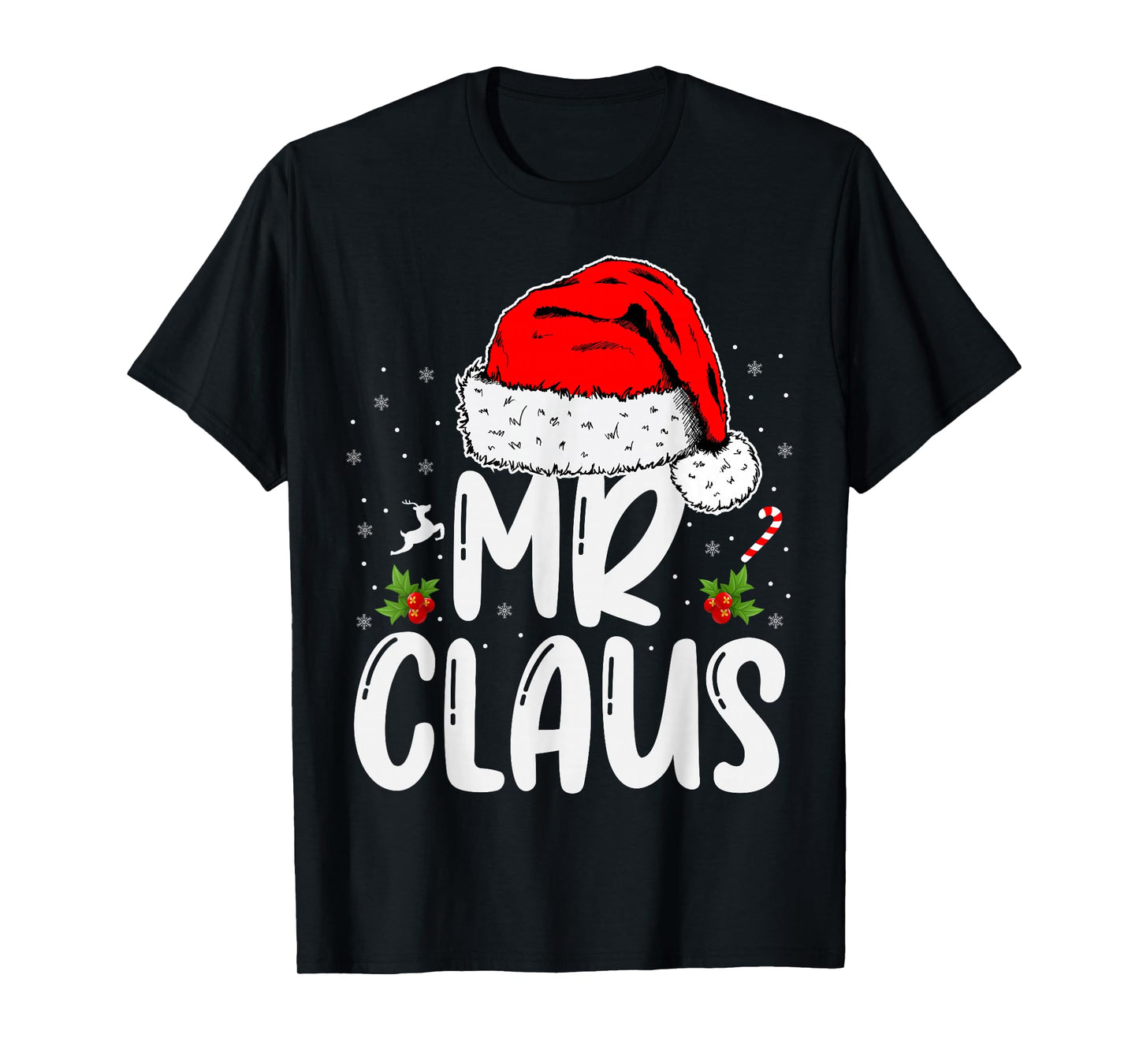 Mr and Mrs Claus Couples Matching Christmas Santa T-Shirt