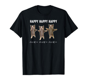 Funny Japanese Cat Meme Dancing Happy Cats for Men Women T-Shirt