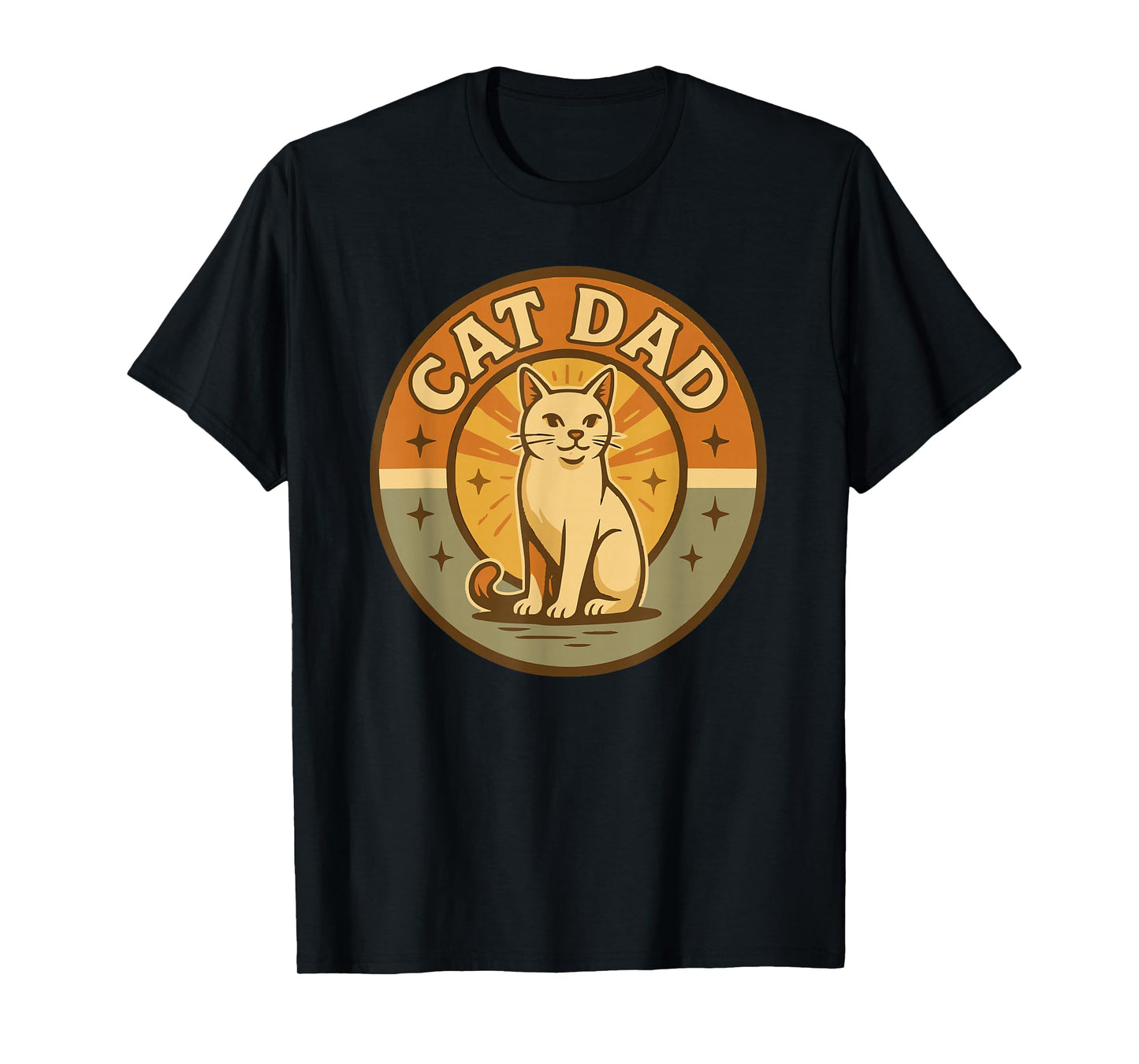 Retro Cat Dad Vintage-Style Feline Lover Graphic T-Shirt