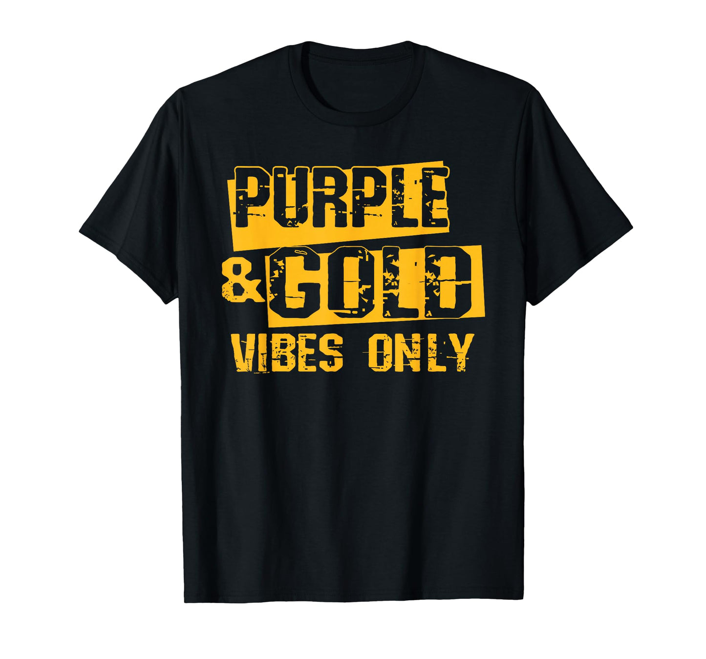 Purple and Gold Game Day Team Spirit High School Football T-Shirt