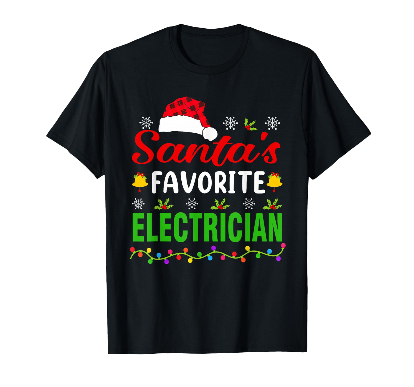 Santa's Favorite Electrician Funny Christmas Xmas T-Shirt