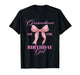 Grandma of The Birthday Girl Family Pink Coquette Bow T-Shirt