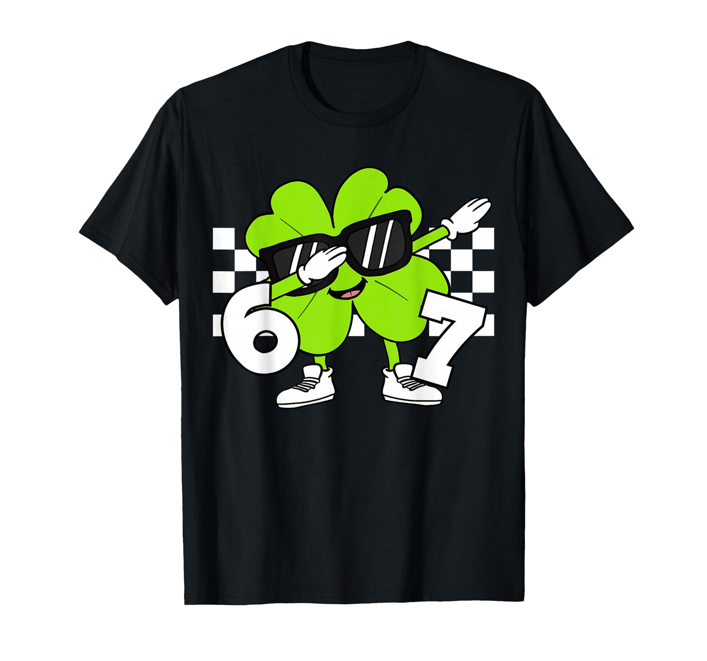 Boys St Patricks Day Dabbing Shamrock Clover 67 Six Seven T-Shirt
