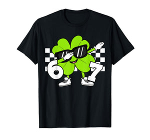 Boys St Patricks Day Dabbing Shamrock Clover 67 Six Seven T-Shirt