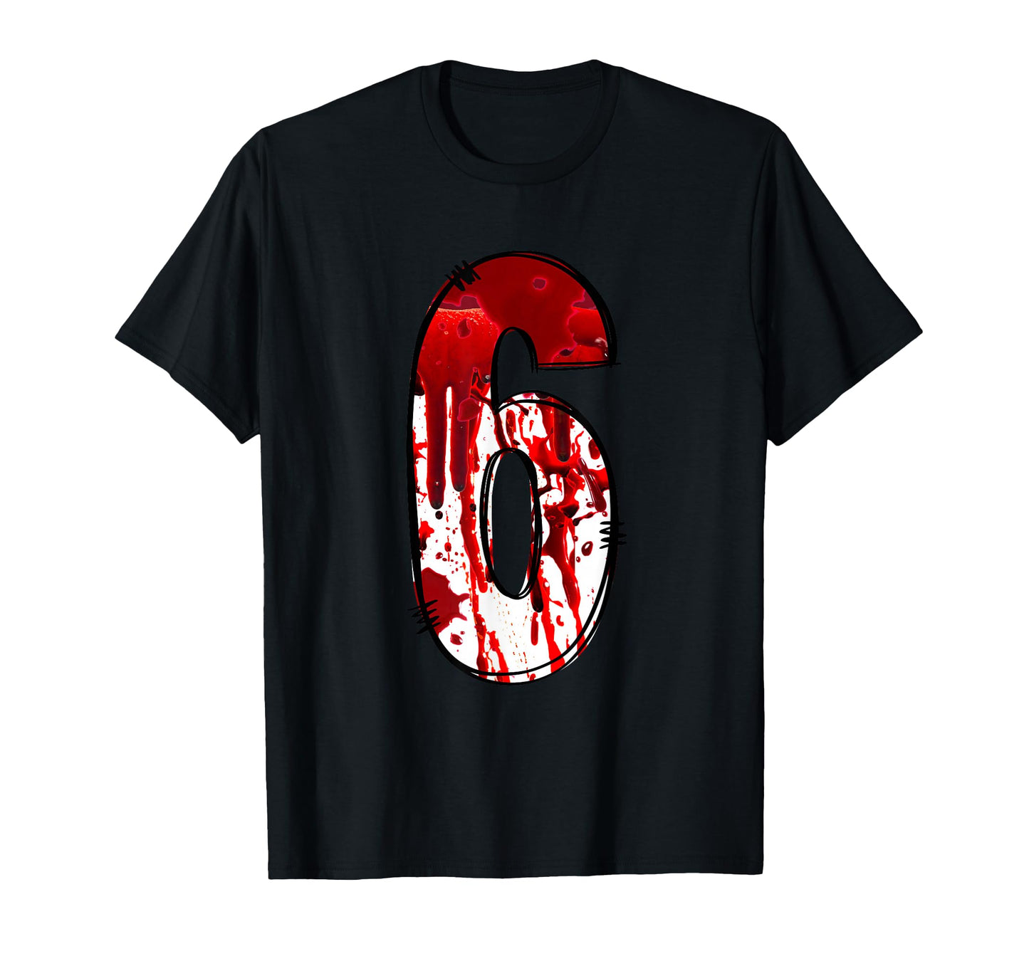 Fun Six Seven 6 7 Meme Design Couples Halloween Horror Blood T-Shirt