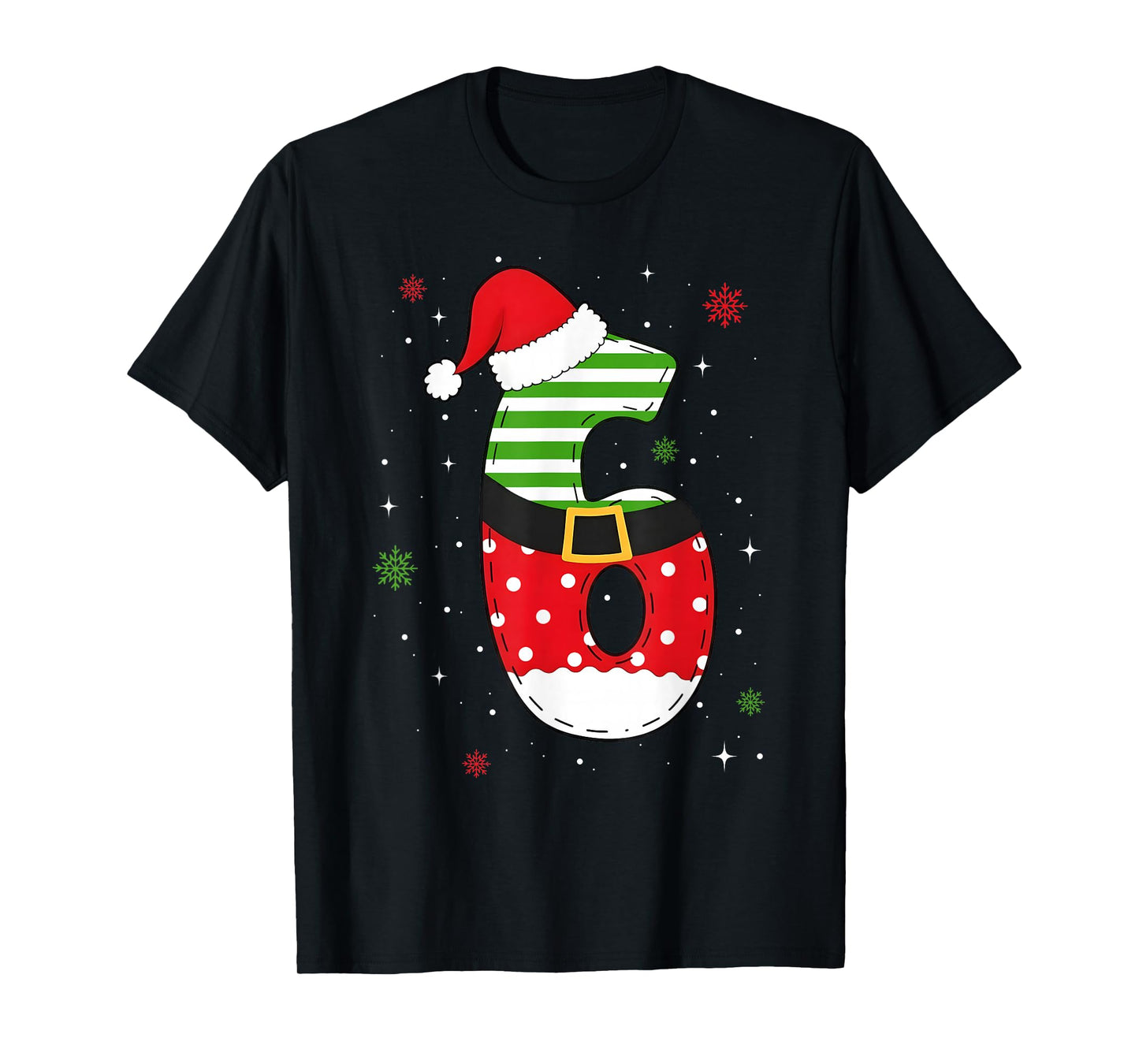 Six Seven Matching 67 Christmas Santa Hat Meme Gen Alpha Z T-Shirt