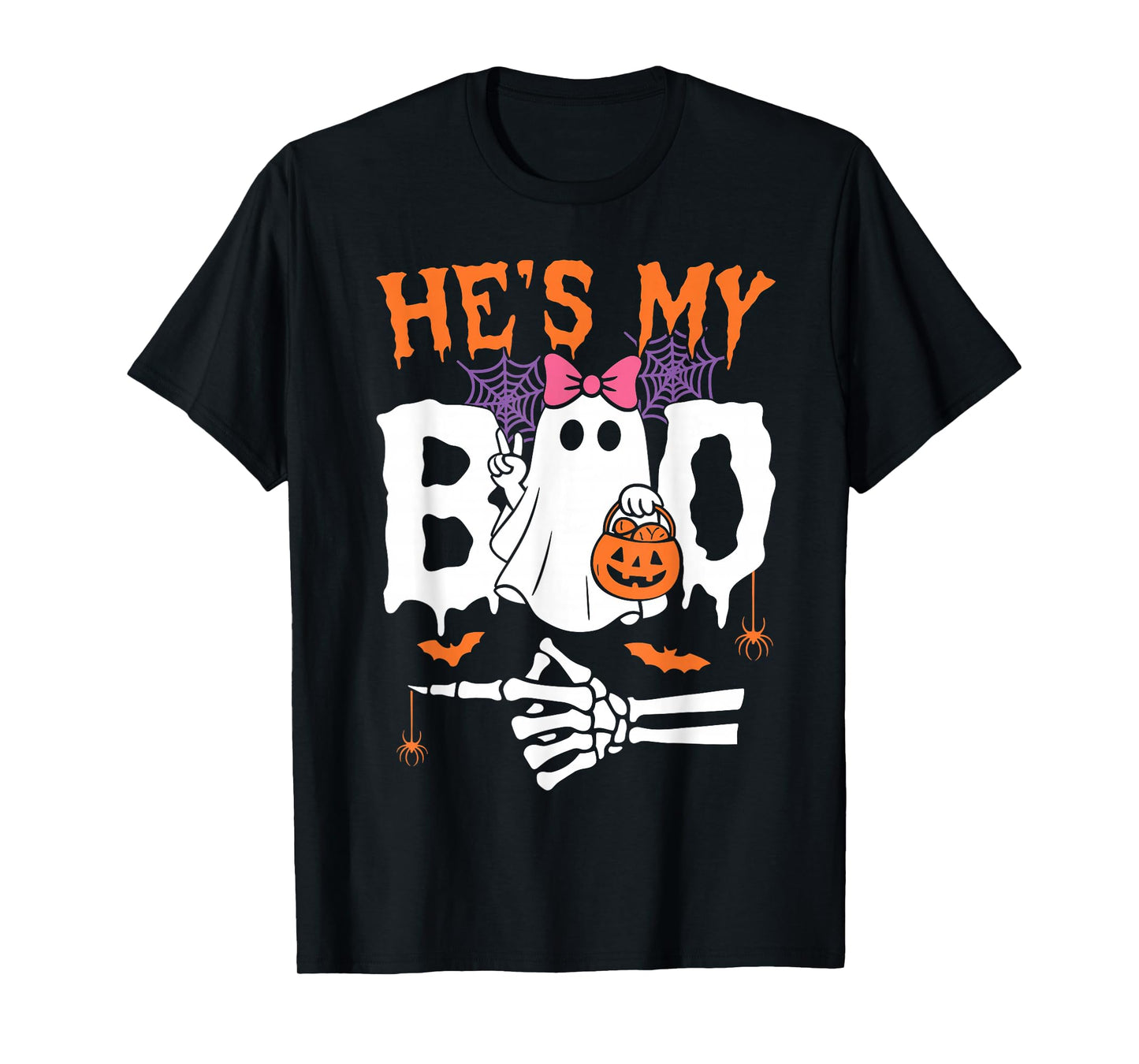 He's My Boo Matching Couple Halloween Funny She's My Boo T-Shirt