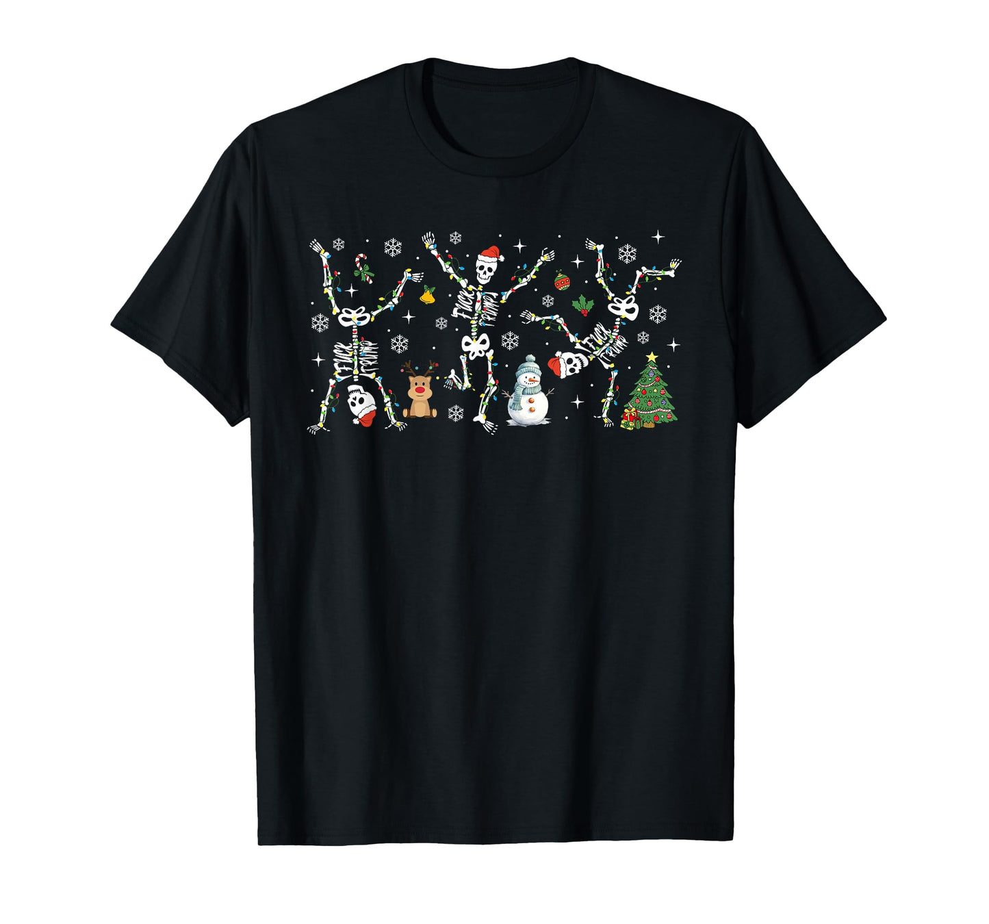 Subtle Anti Trump Hidden Message Dancing Skeleton Christmas T-Shirt