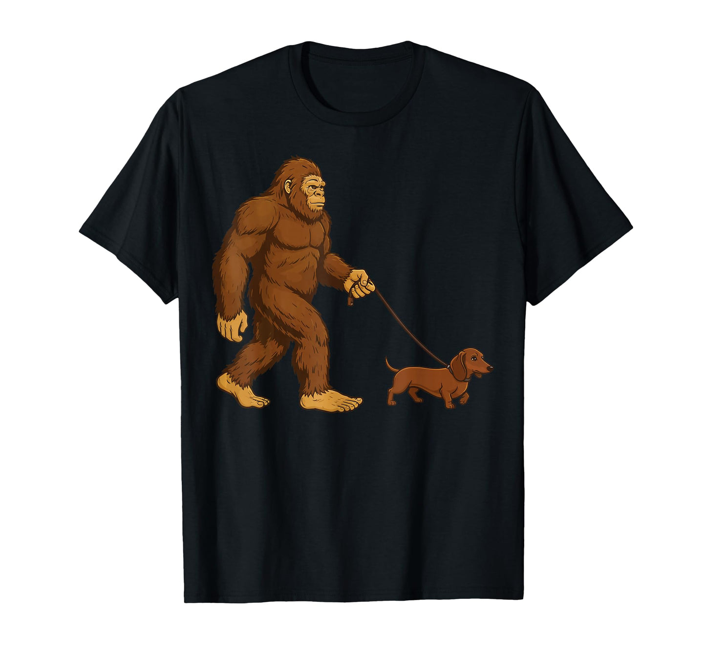 Bigfoot Dachshund Retro Weiner Dog T-Shirt