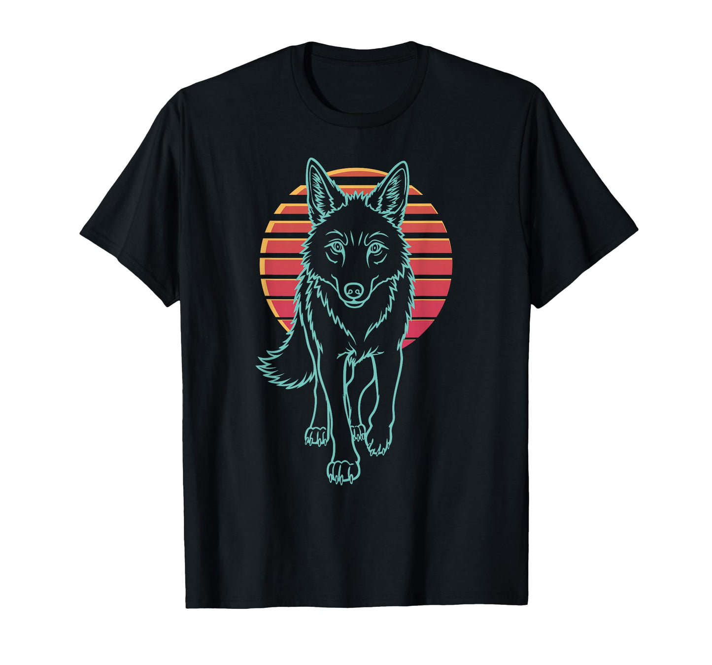 Coyote Lover Animal Retro Synthwave 80s T-Shirt