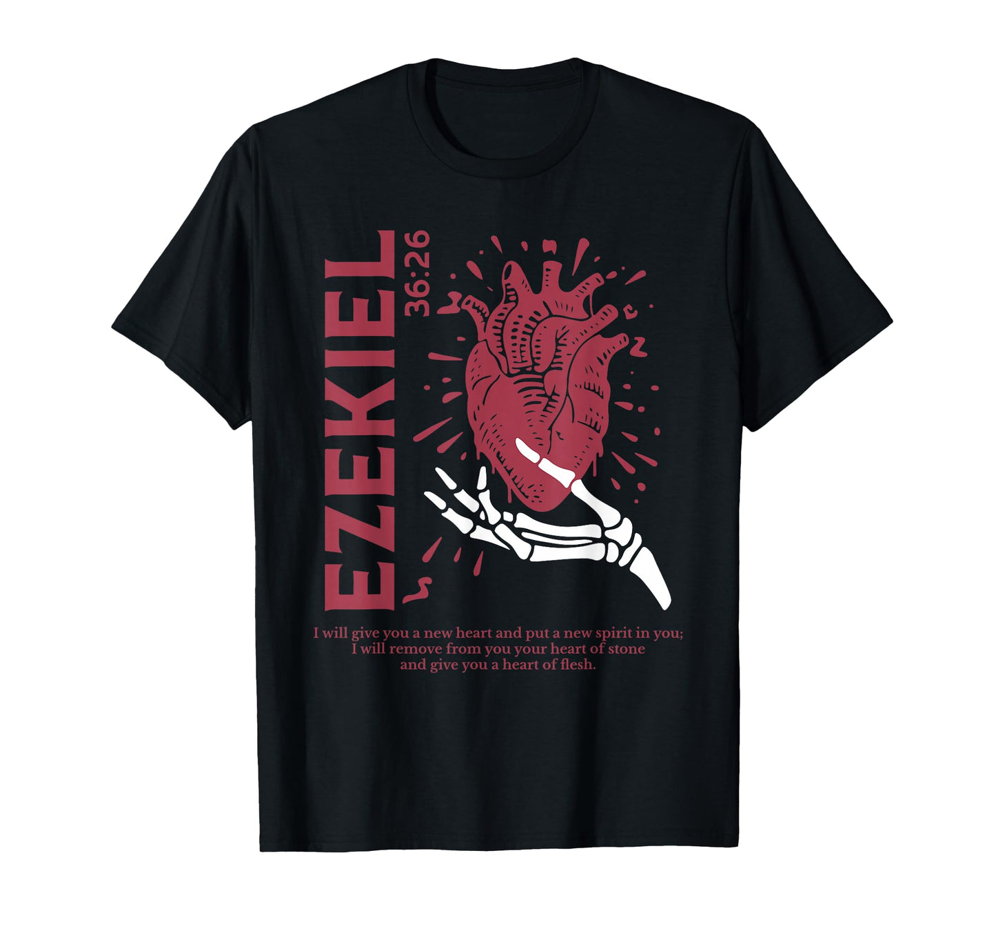 Vintage Ezekiel 36-26 Heart of Flesh Bible Verse Christian T-Shirt