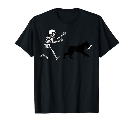 Funny Giant Schnauze Running Skeleton Halloween T-Shirt