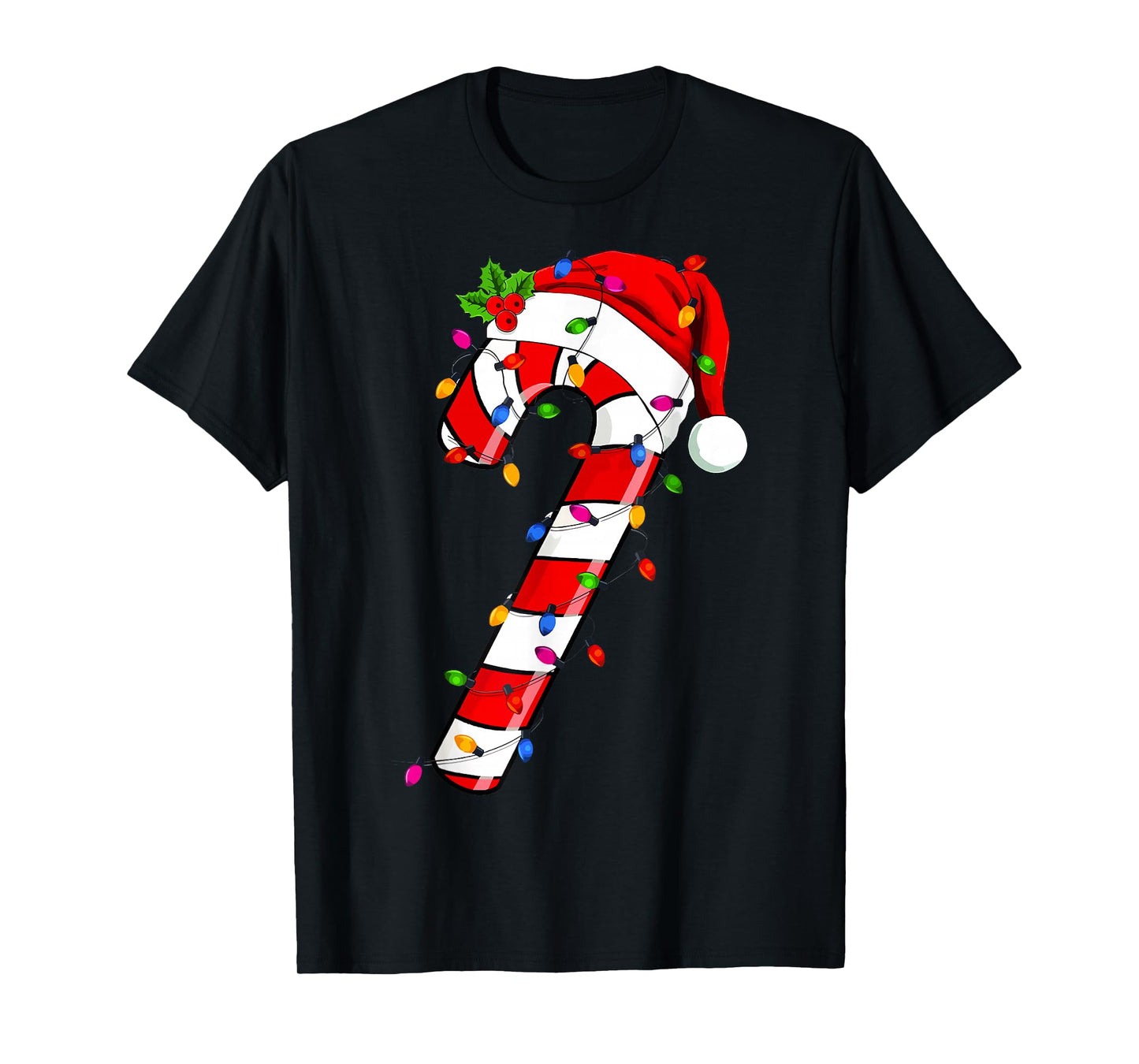 Christmas Candy Cane Santa Xmas Kids Toddler Youth Women Men T-Shirt