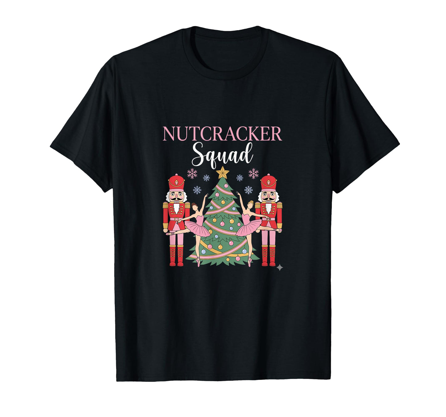 Nutcracker Ballet Christmas Ballerina Pink Dance Squad T-Shirt