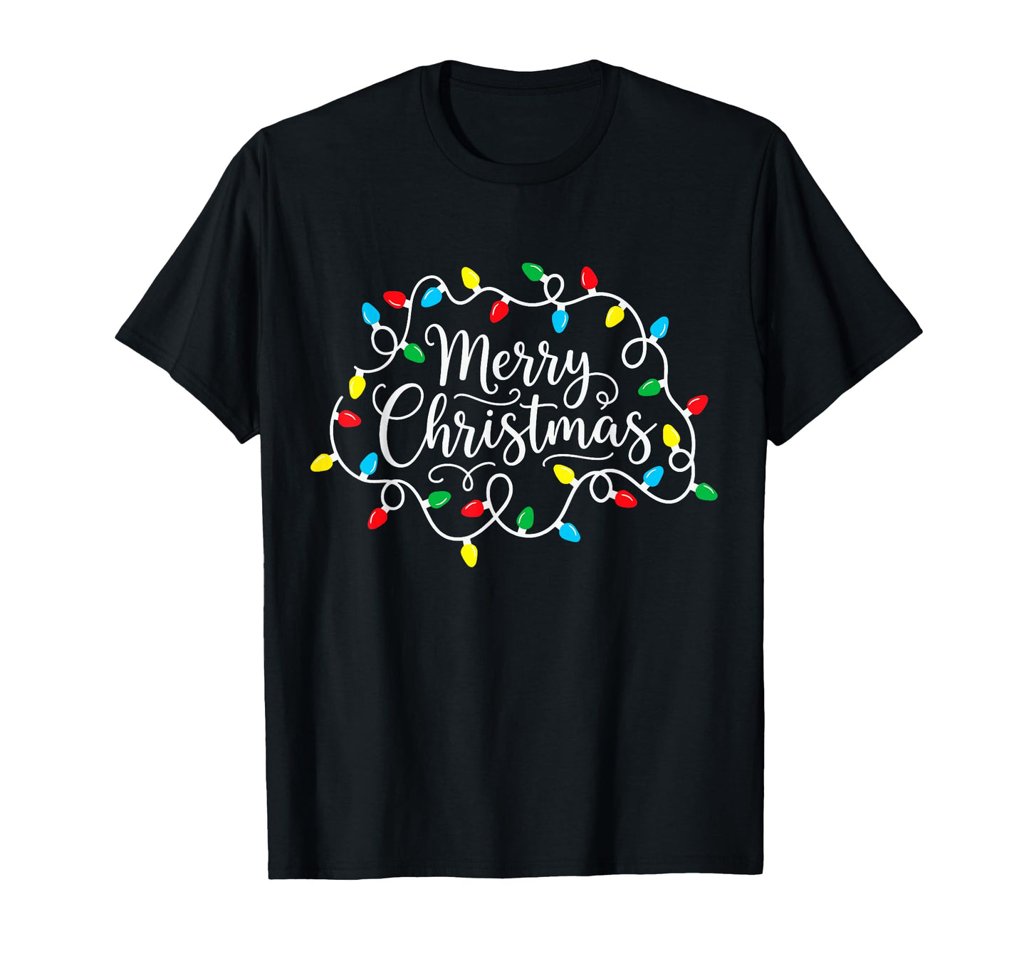 Merry Christmas Lights Xmas Family Matching Pajama Men Women T-Shirt