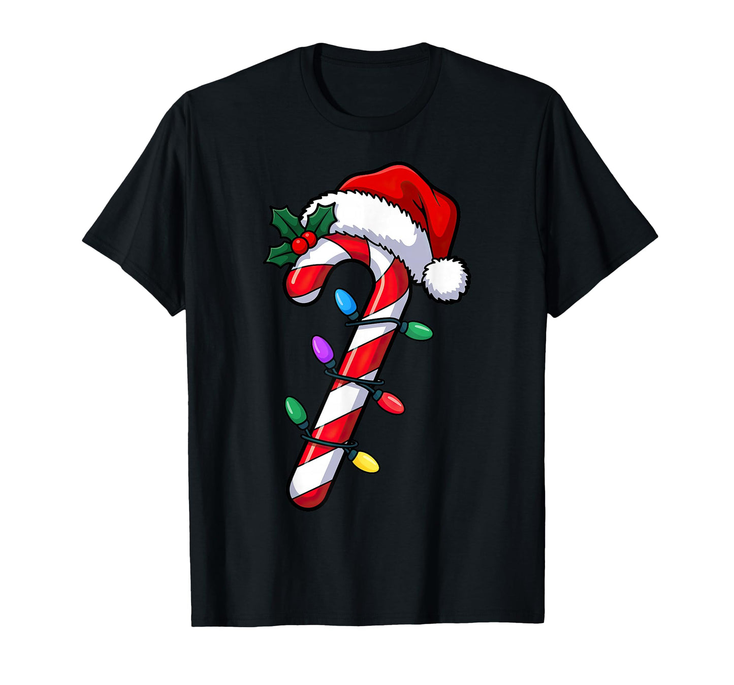 Christmas Candy Cane Santa Xmas T-Shirt