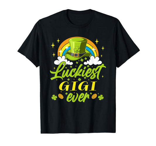Luckiest Gigi Ever Shamrocks Lucky St Patrick's Day T-Shirt