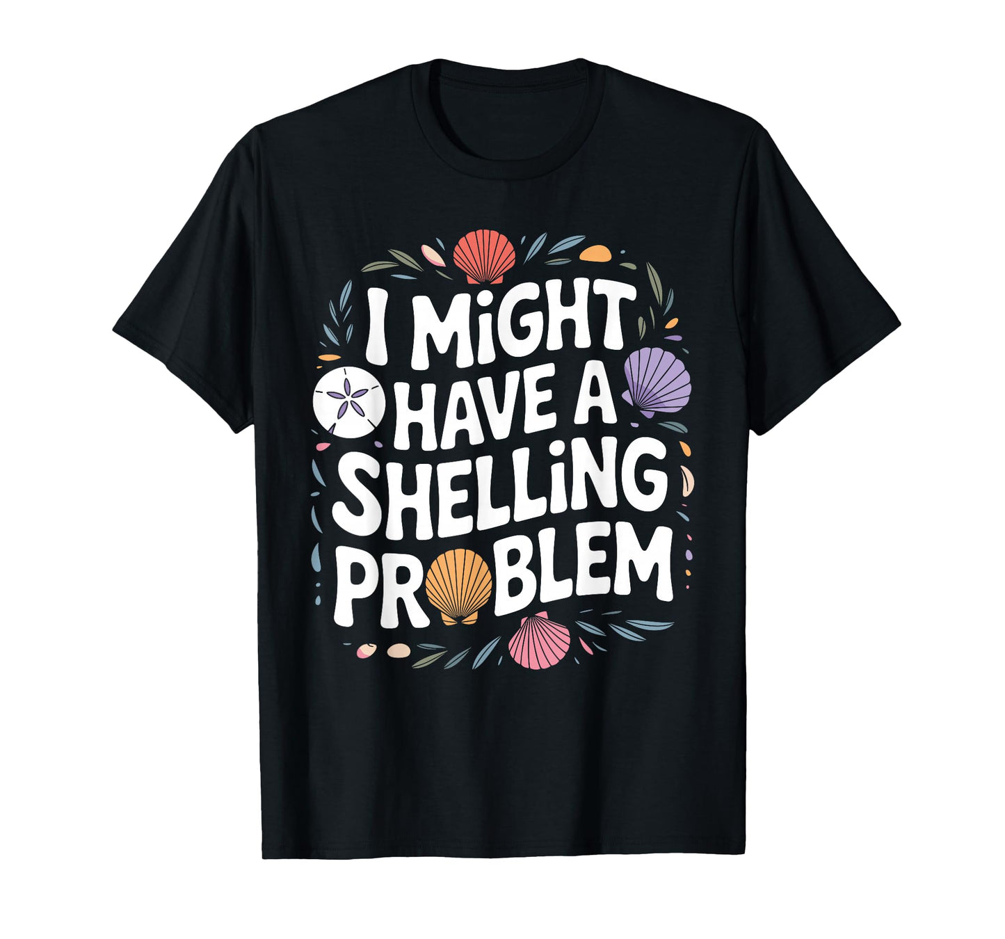 Funny Seashell Art for Men Women Sea Shell Ocean Shelling T-Shirt