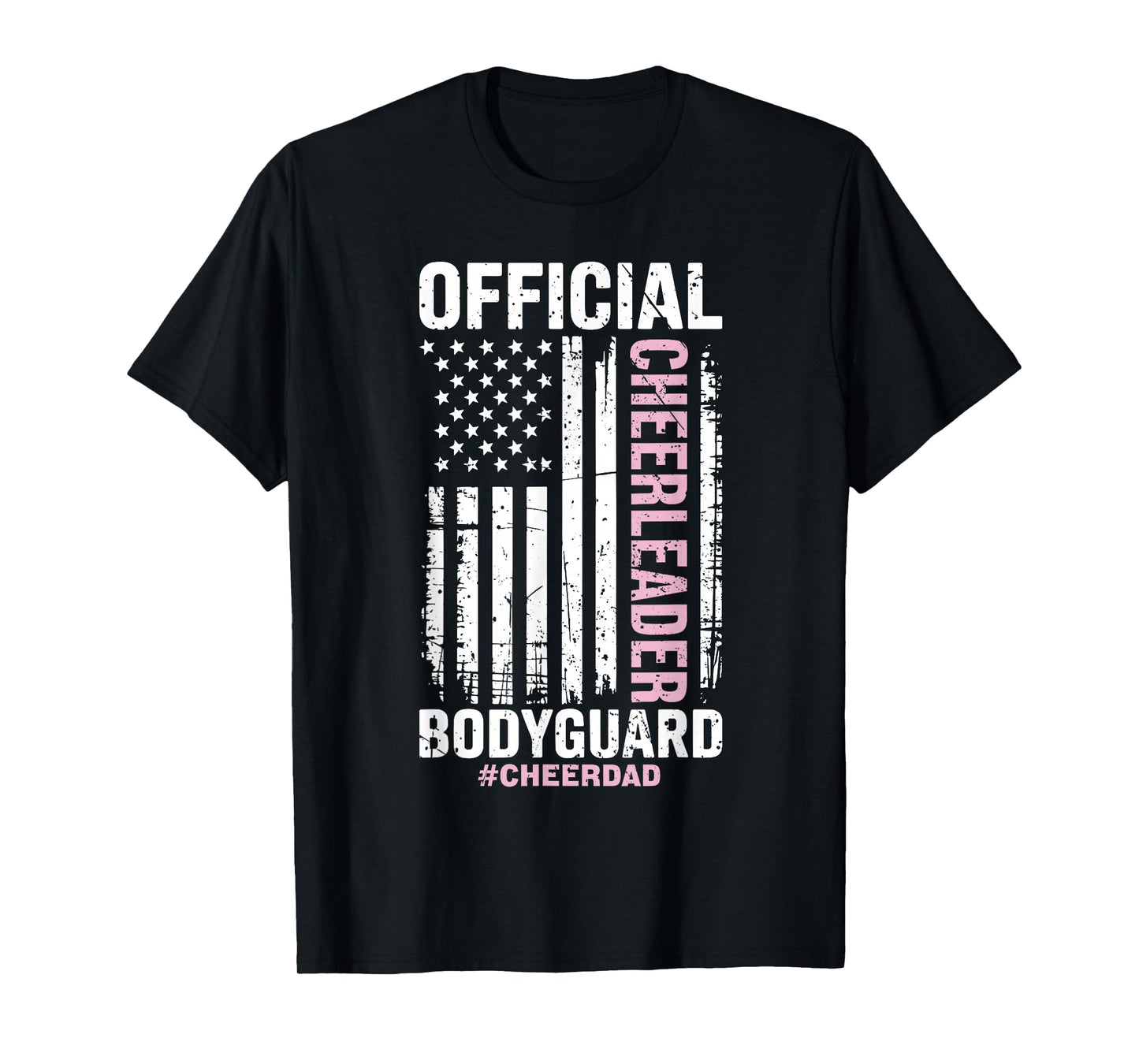 Official Cheerleader Bodyguard Cheer Dad Flag Vintage T-Shirt