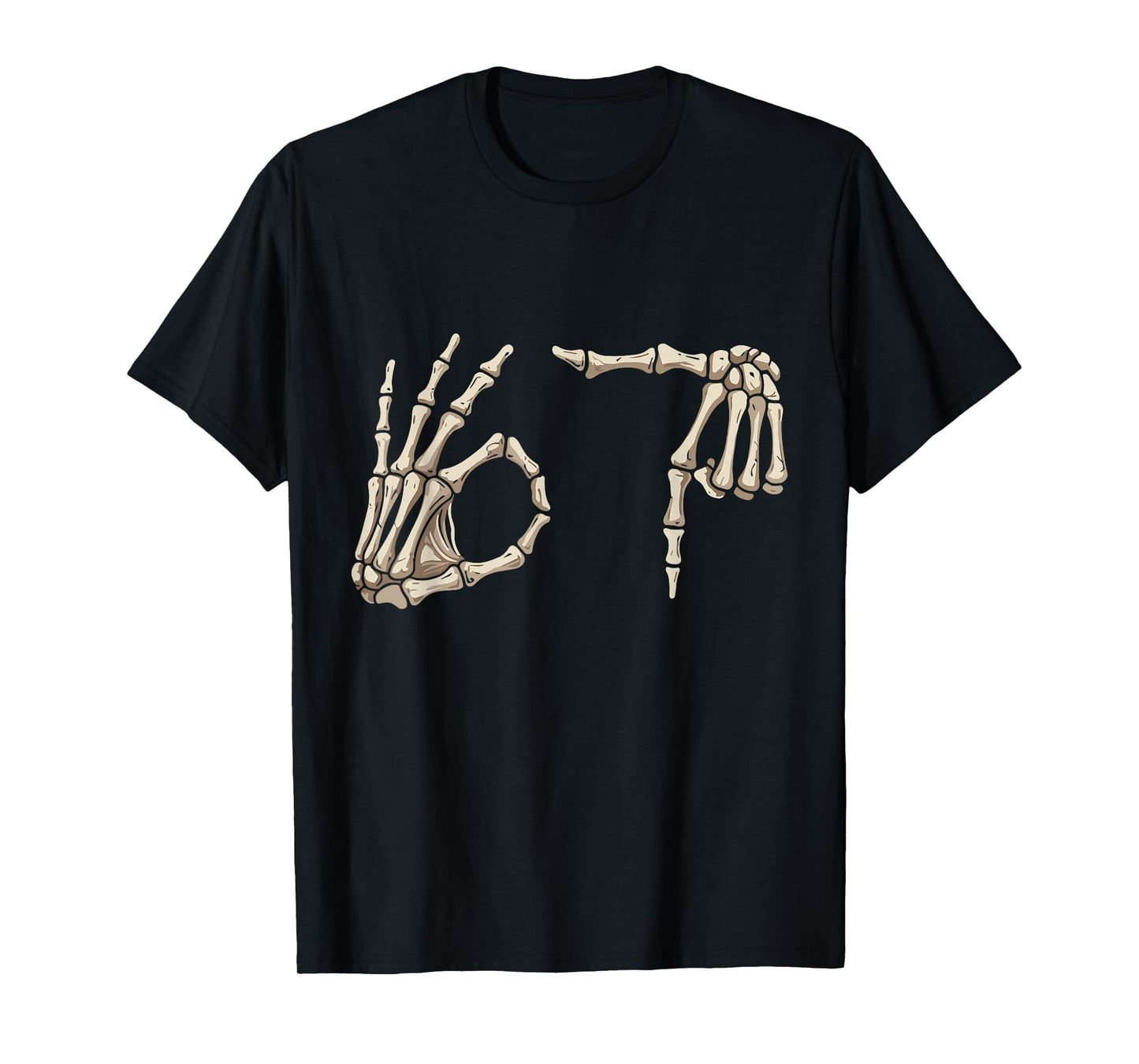 Six Seven 6 7 Meme 67 Skeleton Hand Halloween Costume T-Shirt