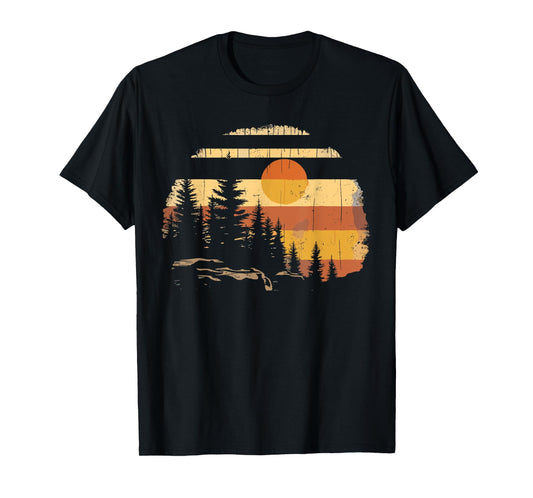 Forest Trees Camping Mountain Wildlife Nature Outdoor Camper T-Shirt