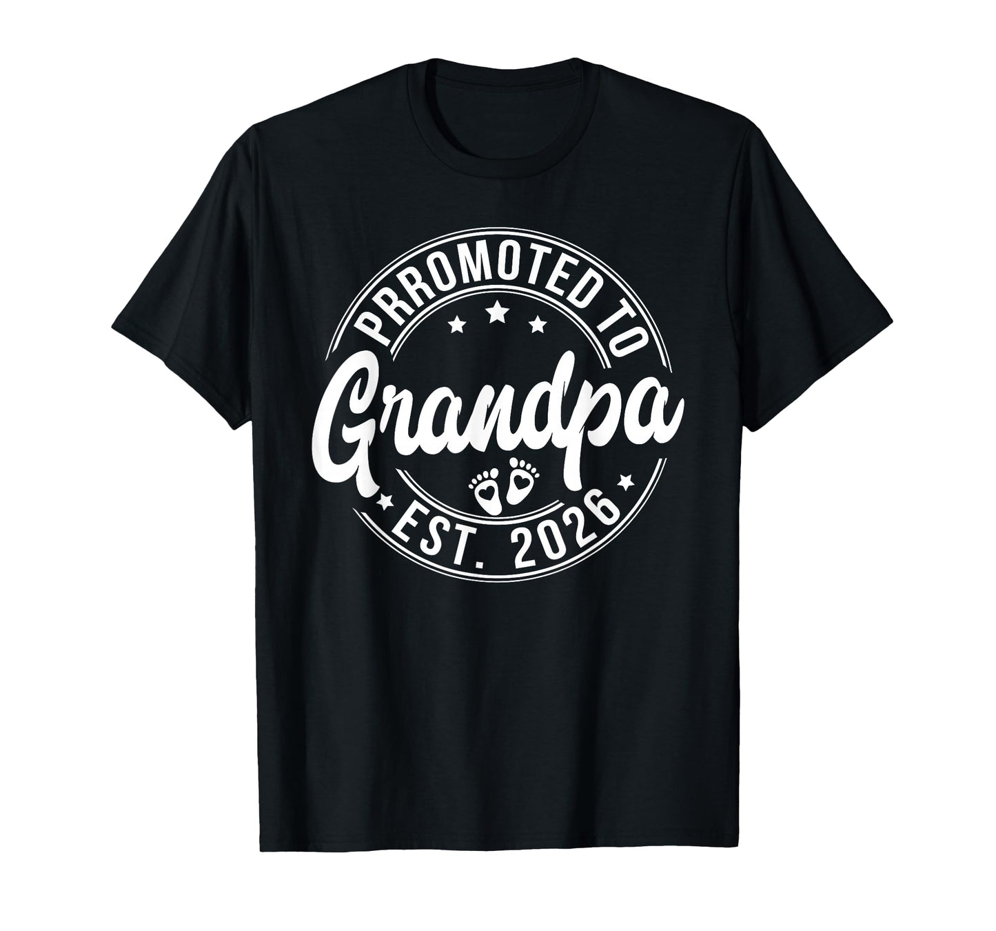 Promoted to Grandpa Est. 2026 Baby Announcement Funny Mens T-Shirt