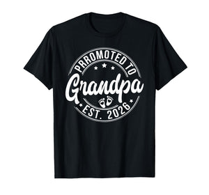 Promoted to Grandpa Est. 2026 Baby Announcement Funny Mens T-Shirt