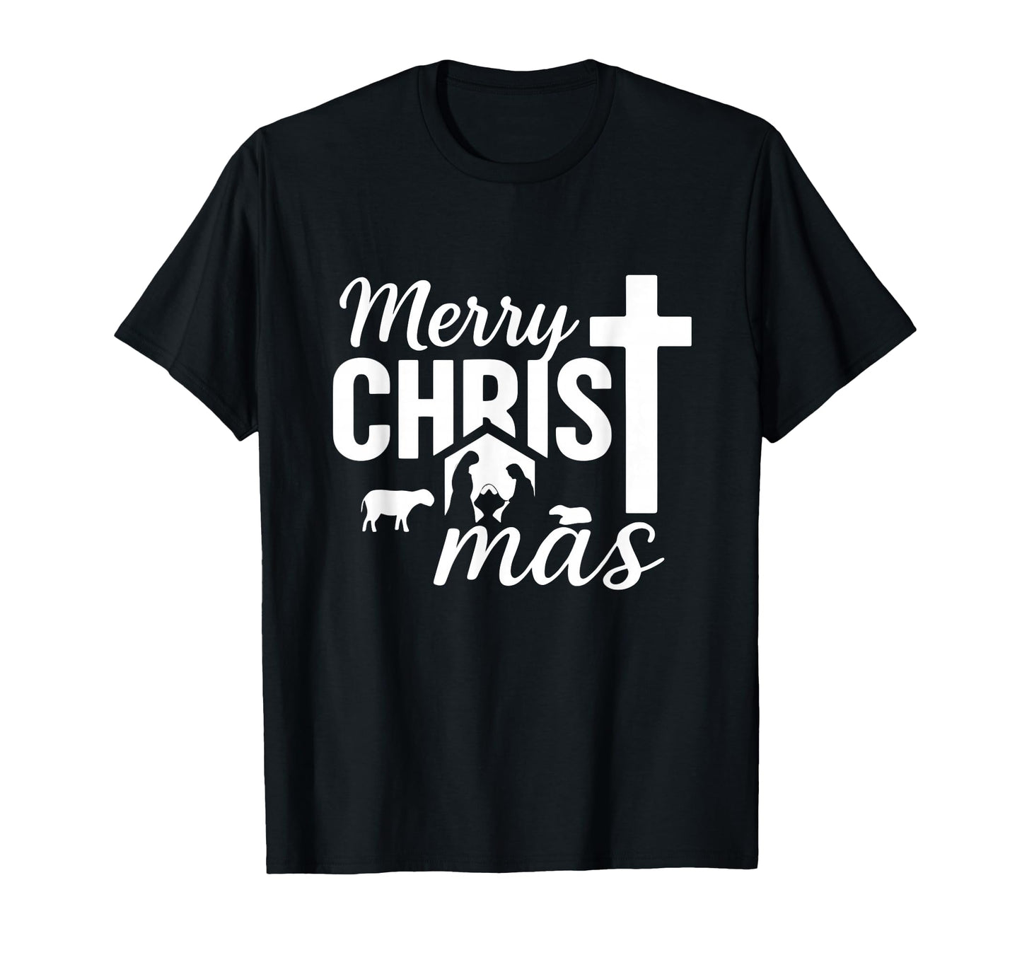 Merry Christ-Mas Christian Jesus Christmas Nativity Scene T-Shirt