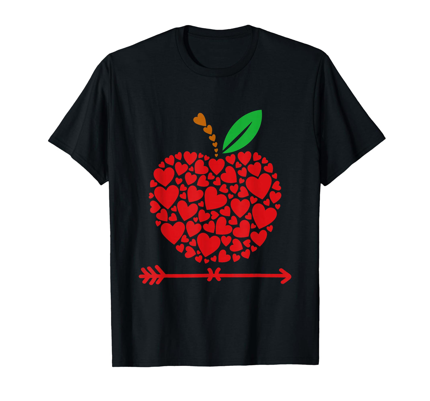Valentines Day Teacher Hearts Apple Love Teach Women Men T-Shirt